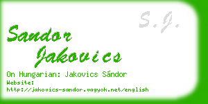 sandor jakovics business card